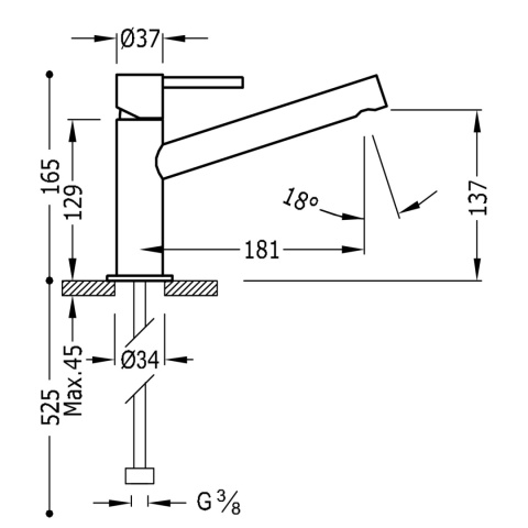 Tres Max-Tres Jednouchwytowa bateria umywalkowa i korkiem automatycznym chrom 06220301D