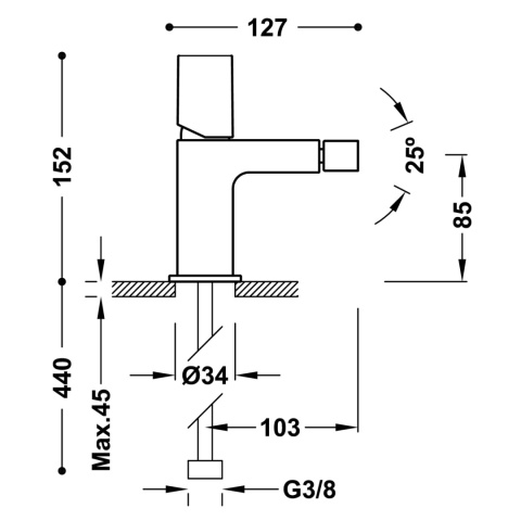 Tres Project bateria bidetowa chrom 21112002D