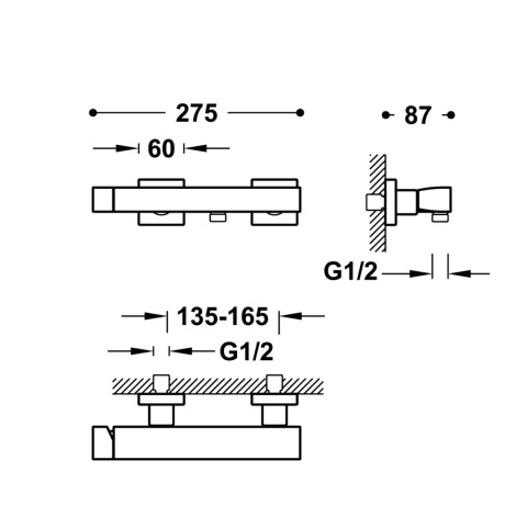 Tres Slim-Tres Bateria jednouchwytowa natryskowa z akcesoriami chrom 20216701