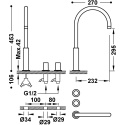 Tres Study Exclusive Dwuuchwytowa bateria umywalkowa chrom 061.105.02