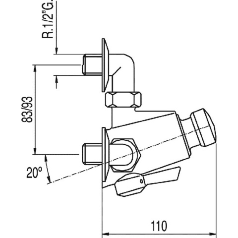 Tres Tempotres Bateria natryskowa mieszająca chrom 112162