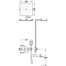 Tres B-System zestaw prysznicowy podtynkowy termostatyczny z deszczownicą chrom 30725306