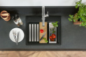 Villeroy & Boch Zlewozmywak SUBWAY Style 60S MAN. pure black PREMIUMLINE, ociekacz aluminium VB-3366 01 R7