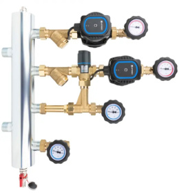 AFRISO Zestaw mieszający ze sprzęgłem hydraulicznym BPS 901 AP, człon bez mieszania i z zaworem termostatycznym ATM 561 9090120