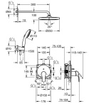 Grohe Eurosmart Zestaw prysznicowy podtynkowy z deszczownicą chrom 25288000