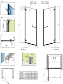 Radaway Arta DWJ I drzwi wnękowe 100 cm lewe chrom+/szkło przezroczyste 386073-03-01L