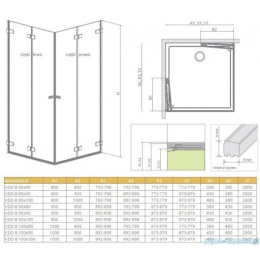 Radaway Arta KDD B drzwi prysznicowe 80 cm lewe do kabiny narożnej chrom+/szkło przezroczyste 386160-03-01L