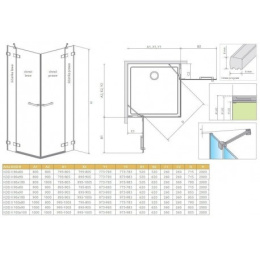 Radaway Arta KDD II drzwi prysznicowe 100 cm lewe ze ścianką stałą do kabiny chrom+/szkło przezro 386455-03-01L/386172-03-01L