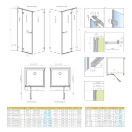 Radaway Arta KDJ II drzwi prysznicowe 140 cm ze ścianką stałą prawe chrom+/szkło przezroczyste 386457-03-01R/1386046-03-01R