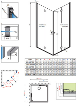 Radaway Eos KDD-B kabina prysznicowa 90x90 cm kwadratowa chrom/szkło przezroczyste 137303-01-01