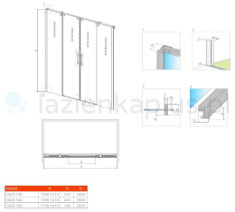 Radaway Espera DWD drzwi wnękowe 160 cm dwuczęściowe chrom/szkło przezroczyste 380260-01/380226-01