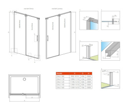 Radaway Espera DWJ drzwi wnękowe przesuwne 140 cm lewe chrom/szkło przezroczyste 380695-01L/380214-01L