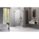Wpisz KOD: PROMO - 10% Radaway Essenza Pro Black PTJ kabina prysznicowa 90x100 cm lewa czarny mat/szkło przezroczyste 10100000-54-01L/10100700-01-01