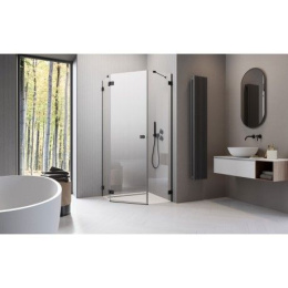 Wpisz KOD: PROMO - 10% Radaway Essenza Pro Black PTJ kabina prysznicowa 90x100 cm lewa czarny mat/szkło przezroczyste 10100000-54-01L/10100700-01-01
