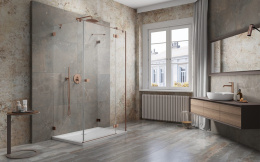 Wpisz KOD: PROMO - 10% Radaway Essenza Pro Brushed Copper KDJ+S drzwi prysznicowe 100 cm prawe miedź szczotkowana/szkło przezroczyste 10097310-93-01R