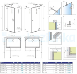 Radaway Essenza Pro Brushed Copper KDJ+S drzwi prysznicowe 90 cm lewe miedź szczotkowana/szkło przezroczyste 10097390-93-01L