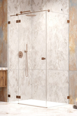 Wpisz KOD: PROMO - 10% Radaway Essenza Pro Brushed Copper KDJ drzwi prysznicowe 80 cm uchylne miedź szczotkowany/szkło przezroczyste 10097080-93-01L