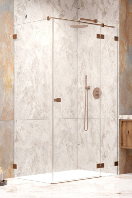 Wpisz KOD: PROMO - 10% Radaway Essenza Pro Brushed Copper KDJ drzwi prysznicowe 90 cm lewe miedź szczotkowana/szkło przezroczyste 10097090-93-01L