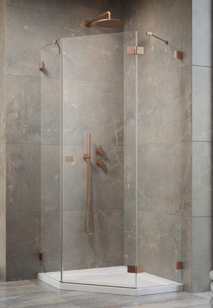 Wpisz KOD: PROMO - 10% Radaway Essenza Pro Brushed Copper PTJ kabina prysznicowa 90x90 cm lewa miedź szczot/szkło przezr 10100000-93-01L/10100200-01-01