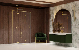 Wpisz KOD: PROMO - 10% Radaway Essenza Pro Brushed Gold KDJ+S drzwi prysznicowe 100 cm lewe złoty szczotkowany/szkło przezroczyste 10097310-99-01L