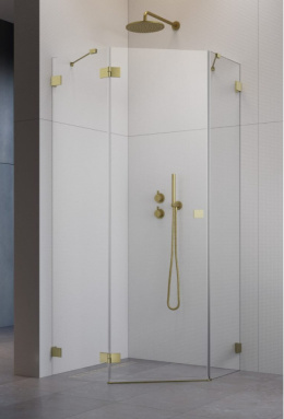 Radaway Essenza Pro Brushed Gold PTJ kabina prysznicowa 100x100 cm lewa złoty szczot/szkło przez.10100000-99-01L /10100300-01-01