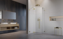Wpisz KOD: PROMO - 10% Radaway Essenza Pro Brushed Gold PTJ kabina prysznicowa 80x80 cm lewa złoty szczotk/szkło przezro 10100000-99-01L/10100100-01-01