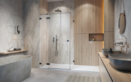 Radaway Essenza Pro Brushed Gunmetal KDJ drzwi prysznicowe 100 cm lewe brushed gunmetal/szkło przezroczyste 10097100-92-01L