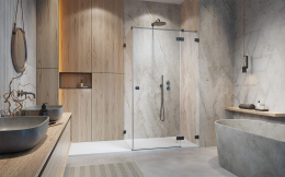 Radaway Essenza Pro Brushed Gunmetal KDJ drzwi prysznicowe 100 cm prawe brushed gunmetal/szkło przezroczyste 10097100-92-01R