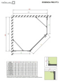 Radaway Essenza Pro Brushed Gunmetal PTJ kabina prysznicowa 80x80 cm lewa szczotk/szkło przezr 10100000-92-01L/10100100-01-01