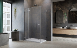 Radaway Essenza Pro KDJ drzwi prysznicowe 120 cm lewe nikiel szczotkowany/szkło przezroczyste 10097120-91-01L