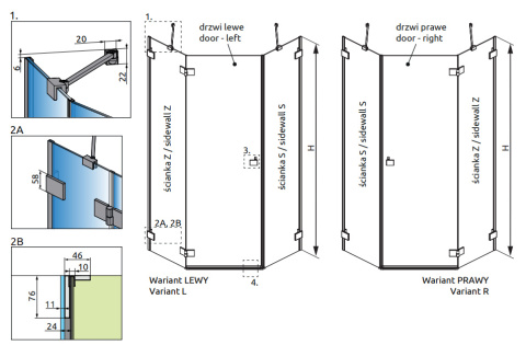 Radaway Essenza Pro White PTJ kabina pryszn 100x100 cm prawa biały mat/szkło przezroczyste 10100000-04-01R/10100300-01-01