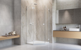 Radaway Essenza Pro White PTJ kabina prysznicowa 100x100 cm lewa biały mat/szkło przezroczysta 10100000-04-01L/10100300-01-01