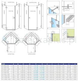 Radaway Essenza Pro White PTJ kabina prysznicowa 90x90 cm prawa biały mat/szkło przezroczyste 10100000-04-01R/10100200-01-01