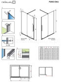 Radaway Furo Brushed Nickel DWJ drzwi prysznicowe 140 cm prawe wnękowe miedź szczot/szkło przezro 10107722-91-01R/10110680-01-01