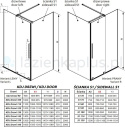 Radaway Furo Gold KDJ kabina prysznicowa 100x90 cm lewa złoty połysk/szkło przezro 101045220901L/101104800101/101130900101