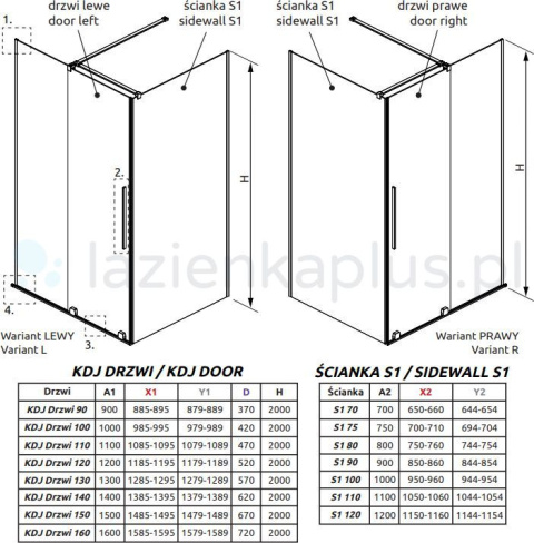 Wpisz KOD: PROMO - 10% Radaway Furo Gold KDJ kabina prysznicowa 100x90 cm lewa złoty połysk/szkło przezro 101045220901L/101104800101/101130900101