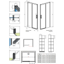 Radaway Idea Black DWJ drzwi prysznicowe 130 cm wnękowe lewe czarny mat /szkło Factory 387017-54-55L