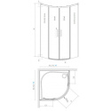 Wpisz KOD: PROMO - 10% Radaway Idea Black PDD kabina prysznicowa 90 cm półokrągła czarny mat/szkło przezroczyste 387139-01-01/387140-54-01