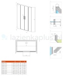 Radaway Idea DWD drzwi prysznicowe 180 cm rozsuwane złoty szczotkowany/szkło przezroczyste 387128-99-01