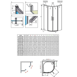 Radaway Idea PDD kabina prysznicowa 100 cm półokrągła chrom/szkło przezroczyste 387139-01-01/387142-01-01