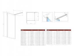 Radaway Modo X Black II Factory walk-in ścianka prysznicowa 120 cm czarny mat/szkło Factory 389324-54-55