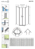 Radaway Nes Black PTD kabina prysznicowa 90x90 cm pięciokątna czarny mat/szkło przezroczyste 10051000-54-01/10051600-54-01