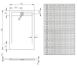 Radaway Teos F brodzik 210x90 cm prostokątny biały HTF21090-04