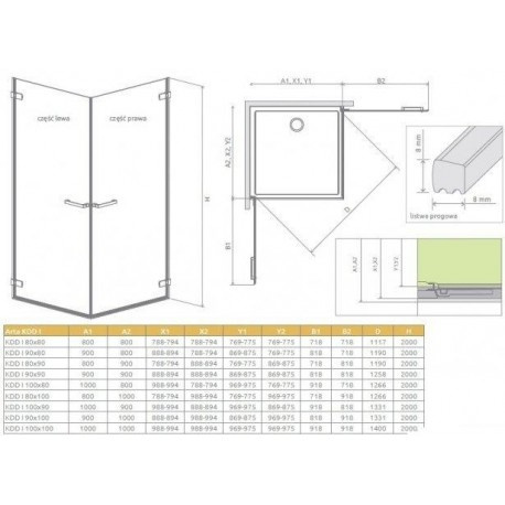 Wpisz KOD: PROMO - 10% Radaway Arta KDD I drzwi prysznicowe 90 cm prawe do kabiny narożnej chrom+/szkło przezroczyste 386061-03-01R