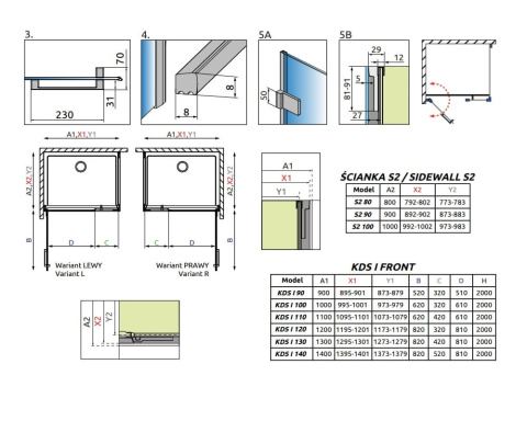 Wpisz KOD: PROMO - 10% Radaway Arta KDS I ścianka prysznicowa 40 cm chrom+/szkło przezroczyste 1386102-03-01