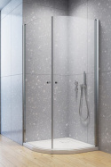 Wpisz KOD: PROMO - 10% Radaway Eos PDD I kabina prysznicowa 80x80 cm półokrągła chrom/szkło przezroczyste 137613-01-01