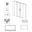 Radaway Espera DWD komplet 2 ścianek prysznicowych do drzwi 160 cm chrom/szkło przezroczyste 380226-01