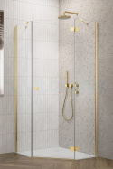 Wpisz KOD: PROMO - 10% Radaway Essenza 8 Gold PTJ drzwi prysznicowe 59,7 cm uchylne złoty połysk/szkło przezroczyste 10490000-09-01R