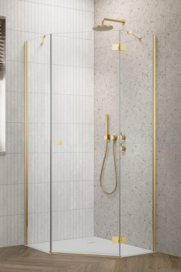 Wpisz KOD: PROMO - 10% Radaway Essenza 8 Gold PTJ drzwi prysznicowe 59,7 cm uchylne złoty połysk/szkło przezroczyste 10490000-09-01R