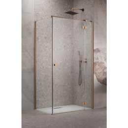 Wpisz KOD: PROMO - 10% Radaway Essenza Brushed Copper KDJ drzwi prysznicowe 90 cm uchylne miedź szczotkowana/szkło przezroczyste 1385044-93-01L